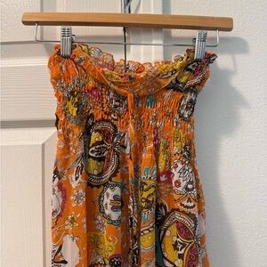 Daisy Fuentes Orange Multi-Color Mini Dress